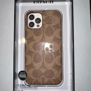 NWOT Brown/Tan Coach I-phone 12 & Pro phone case